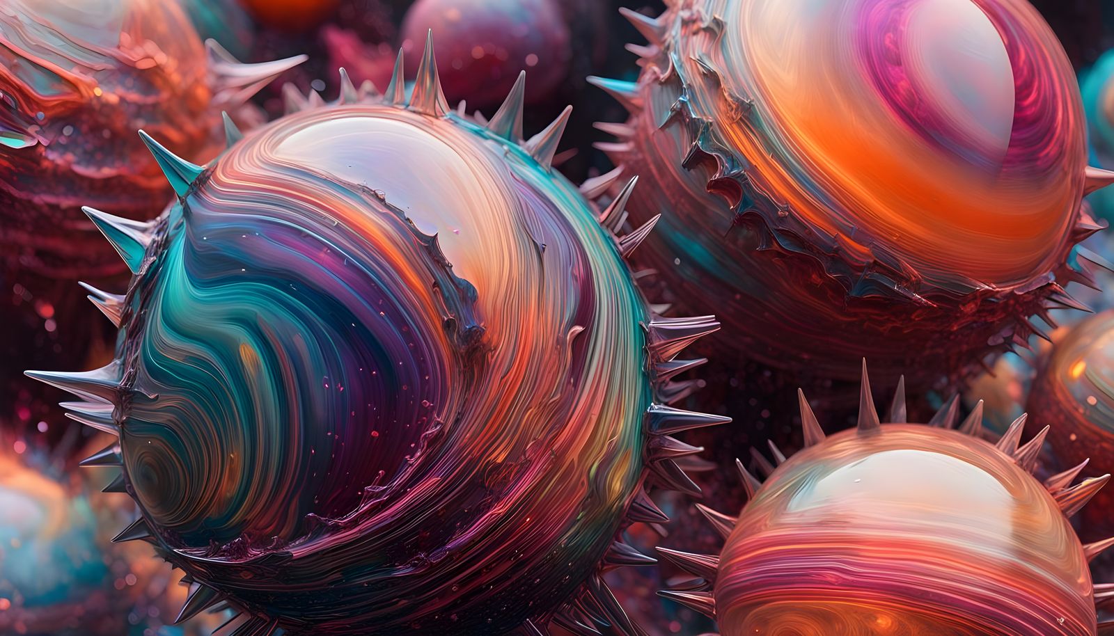 Majestic Intergalactic Astrospheres in Digital Pop Art