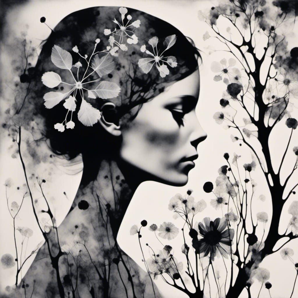 Mourning Fairy Pixie in Alcohol Ink Style