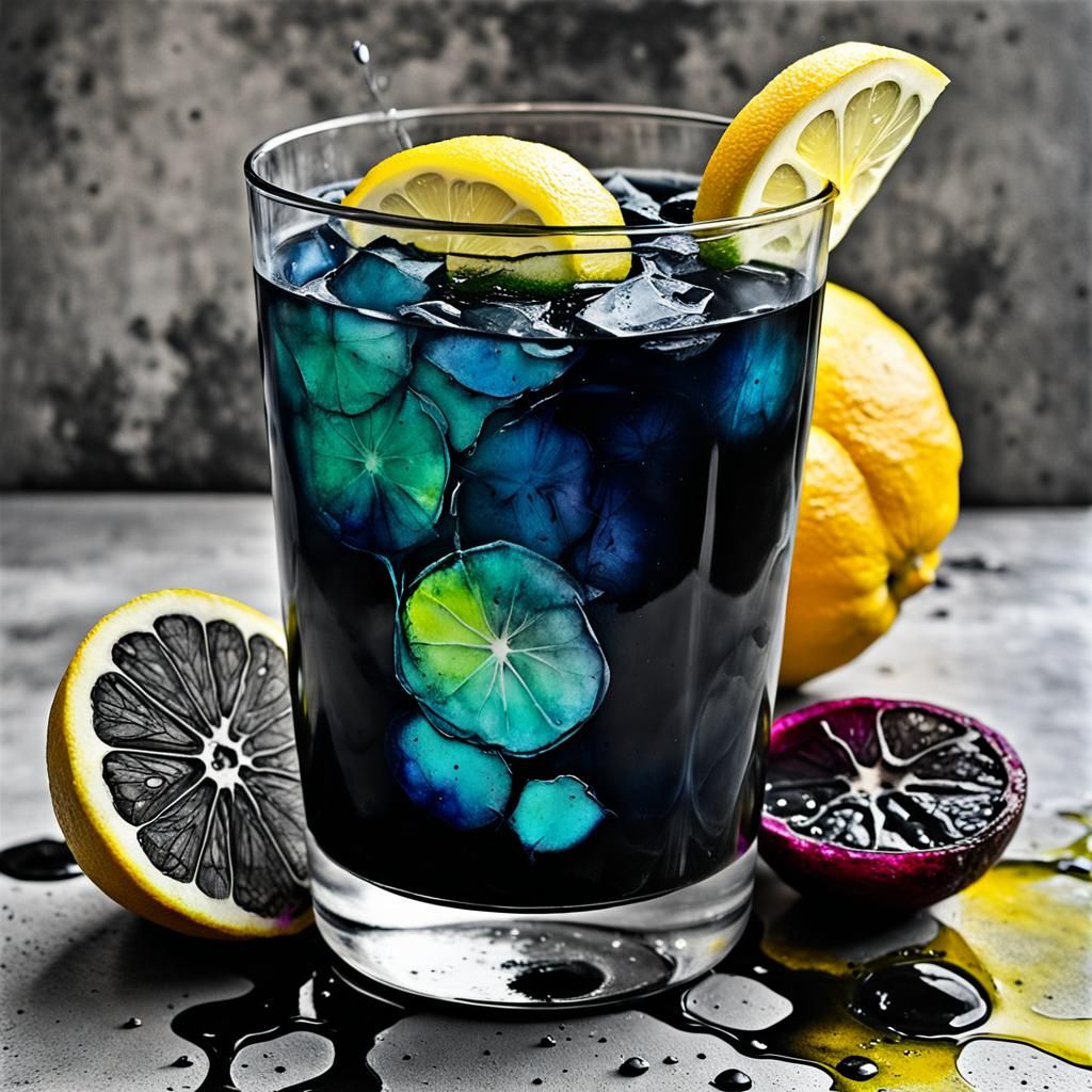 Emo Lemonade in Moody Alcohol Ink Style