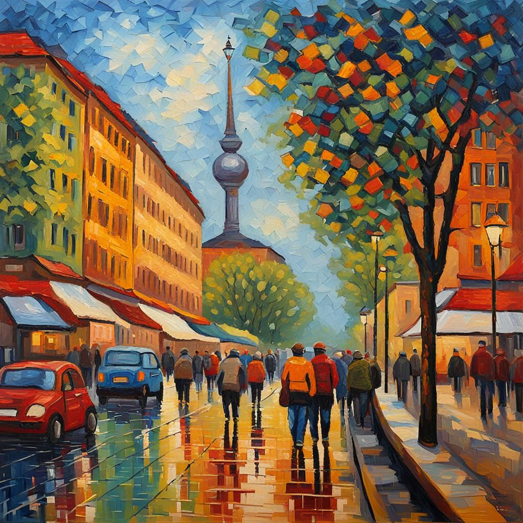 Berlin in Neo-Impressionist Expressionist Style