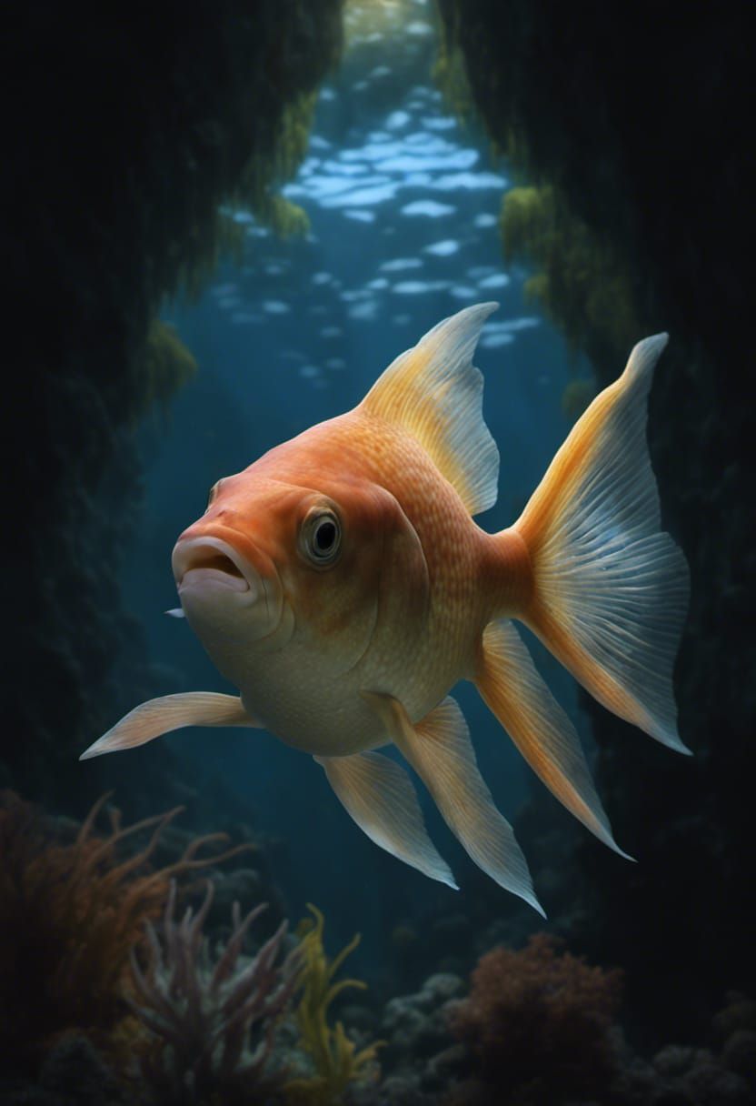 Detailed Fish Painting in Japanese Style