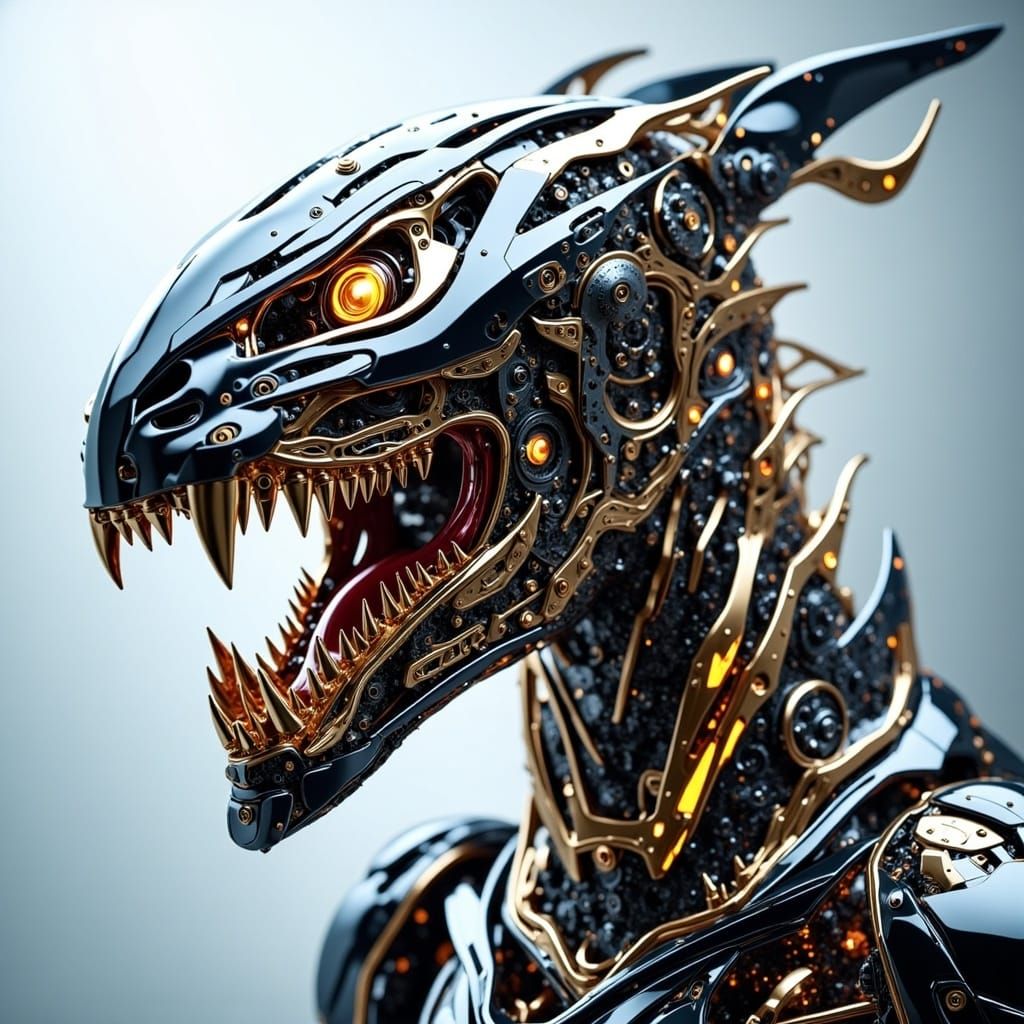 Mechanical Abstract Figure with Intricate Details