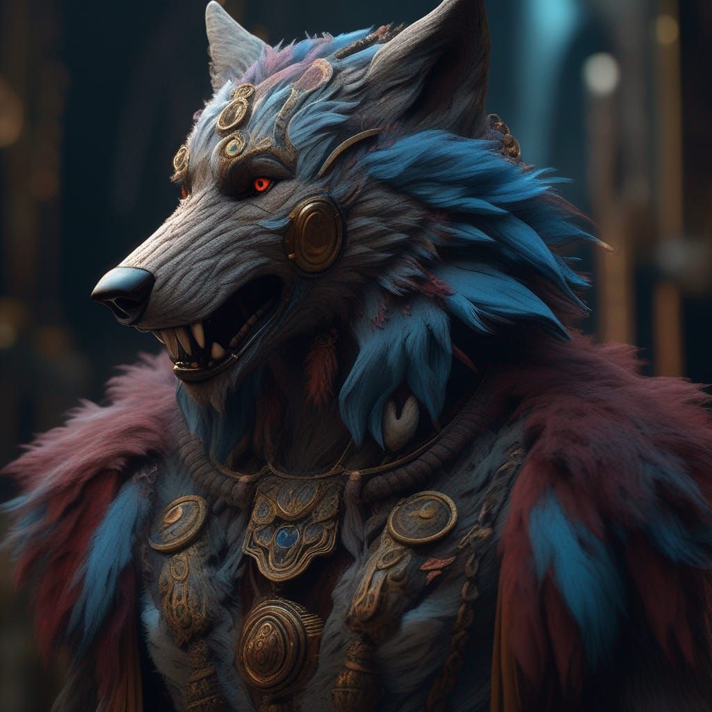 Anthropomorphic Wolf Fantasy Concept Art