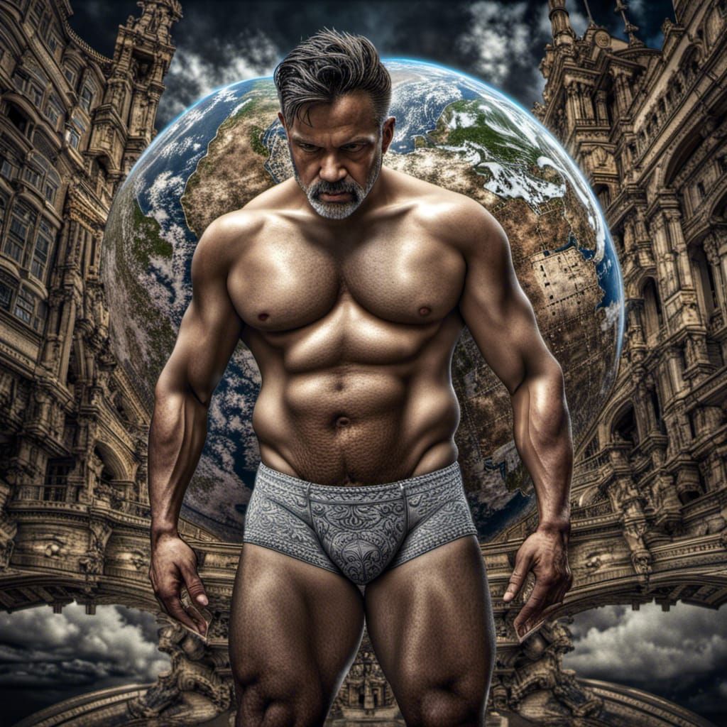 Hyperrealistic Earth Adorned with Underpants in HDR