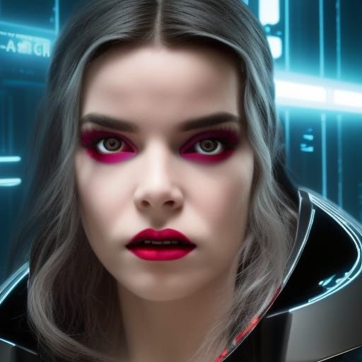 Futuristic Snow White in Cyberpunk 2099 Style