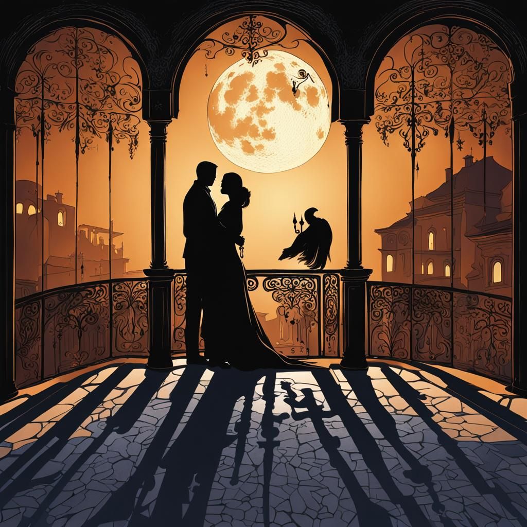 Romantic Moonlit Balcony with Candles