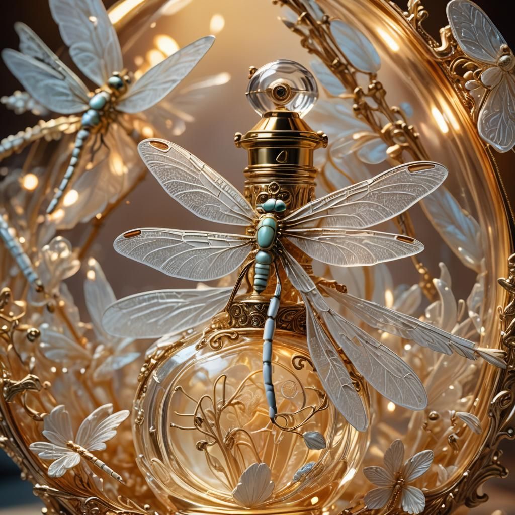Dragonflies in Perfume Bottle: Surreal Macro Photography