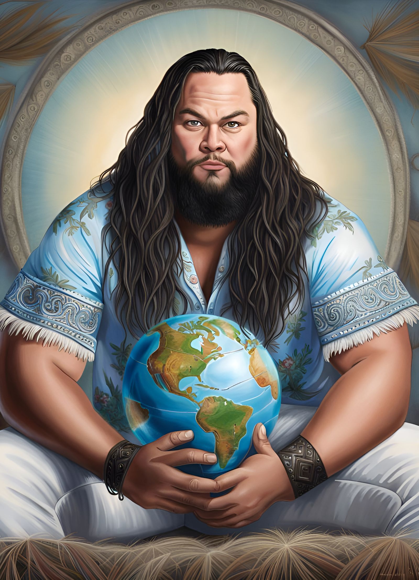 He's got the whole world in his hands.