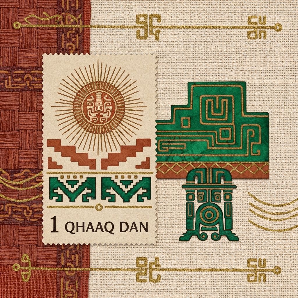Inca Empire Stamp with Chasqui Runner and Inti Motif