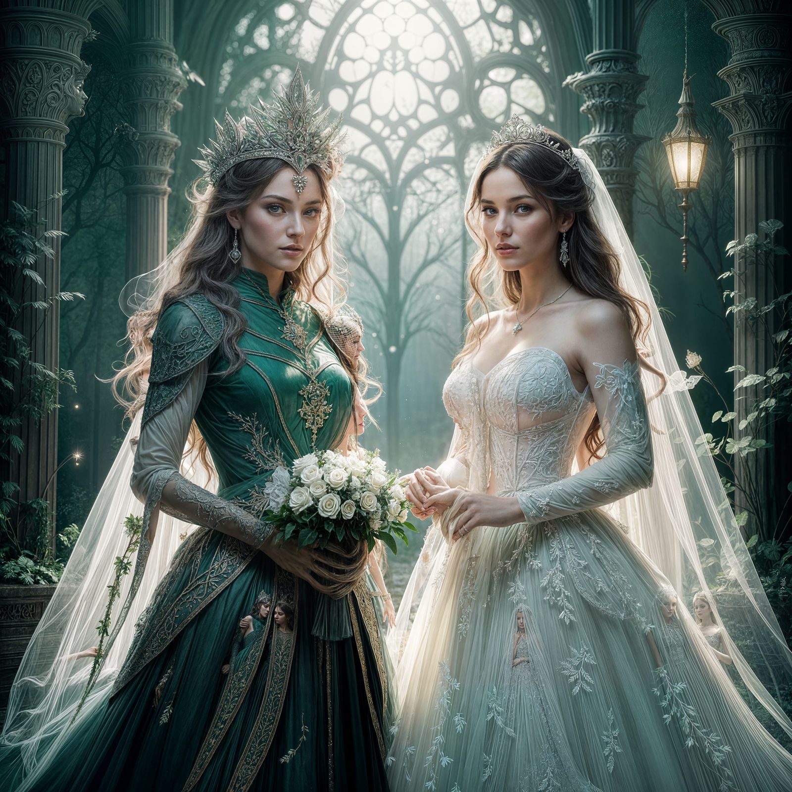 Fairytale Bride and Witch Wedding in Ethereal Hall