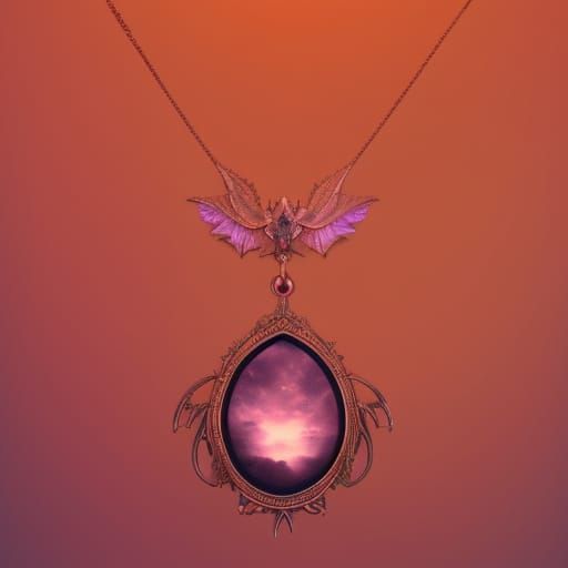 Ethereal rose gold necklace with purple pendant& gothic vibes& ethereal vibes& magical vibes& beautiful craftsmanship vi...
