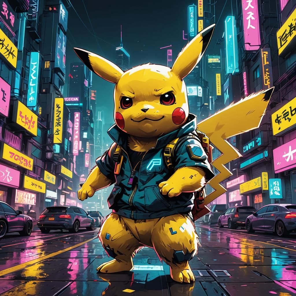 Pikachu in Cyberpunk 2077