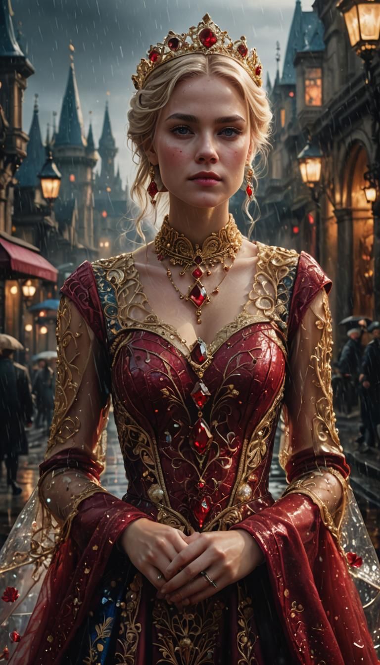 Blonde Woman in Royal Dress: Fantasy Portrait