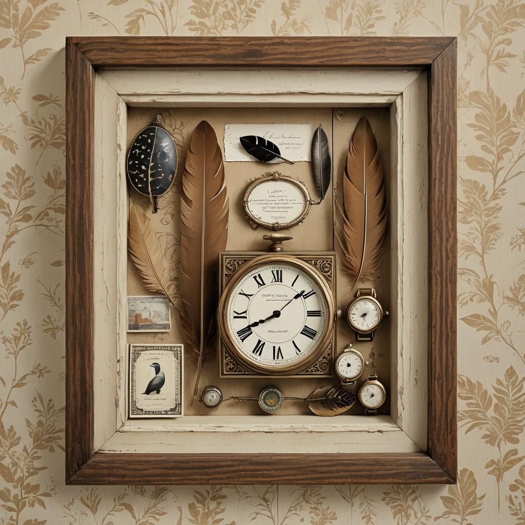 Whimsical Shadow Box Inspired by Joseph Cornell