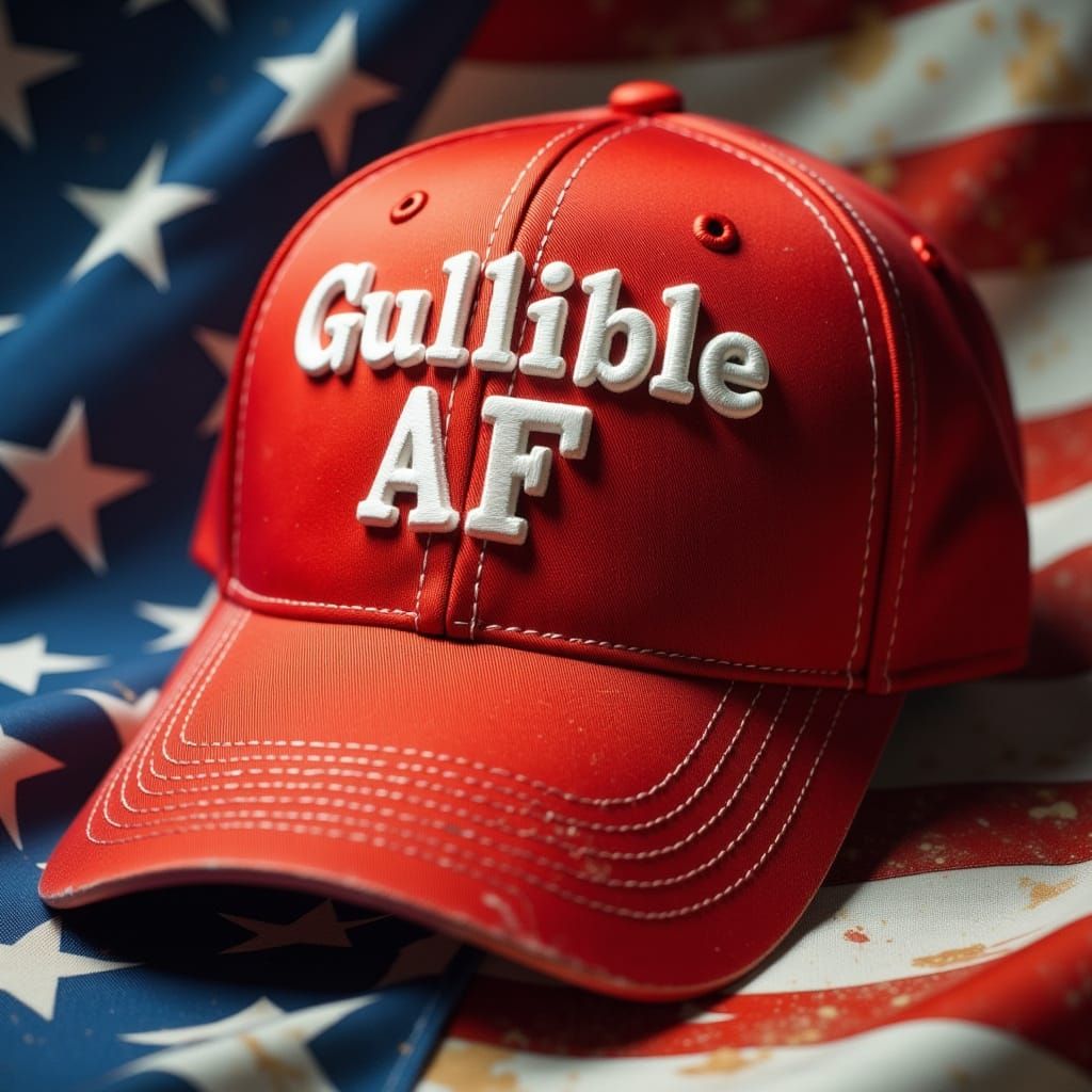 Crisp Digital Portrait of a Satirical MAGA Hat