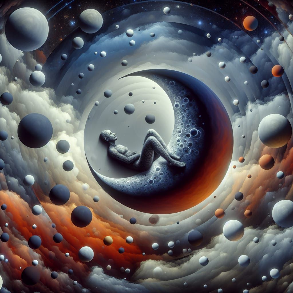 Dreamlike Leopard in Crescent Moon