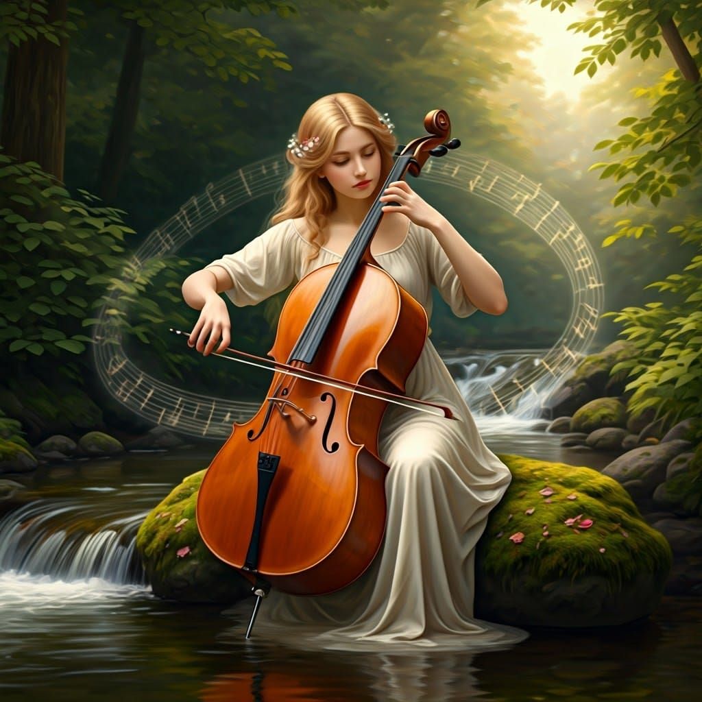 Maiden's Cello Song in Renaissance Lighting