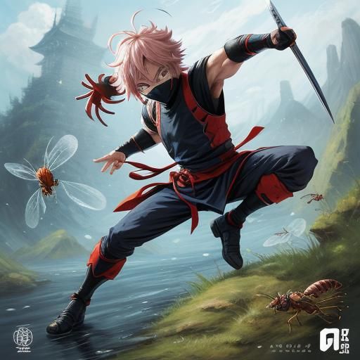 Tiny Ninja's Insect Battle: Anime Style