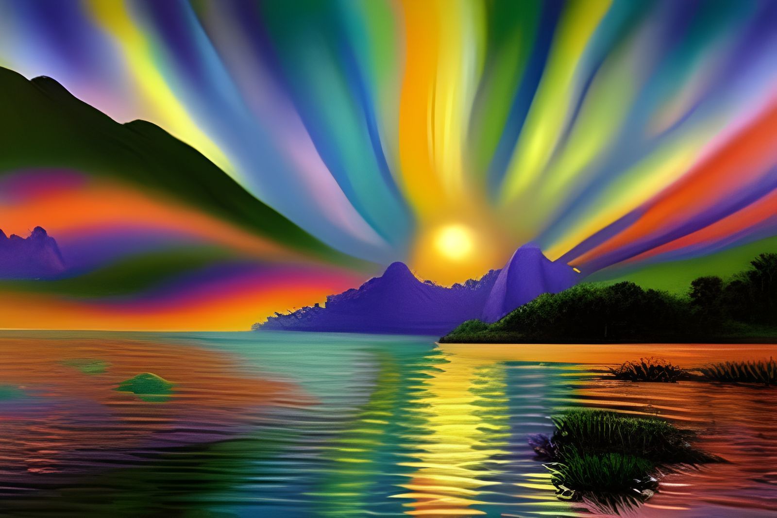 Evolving Landscape in Pastel Airbrush Style