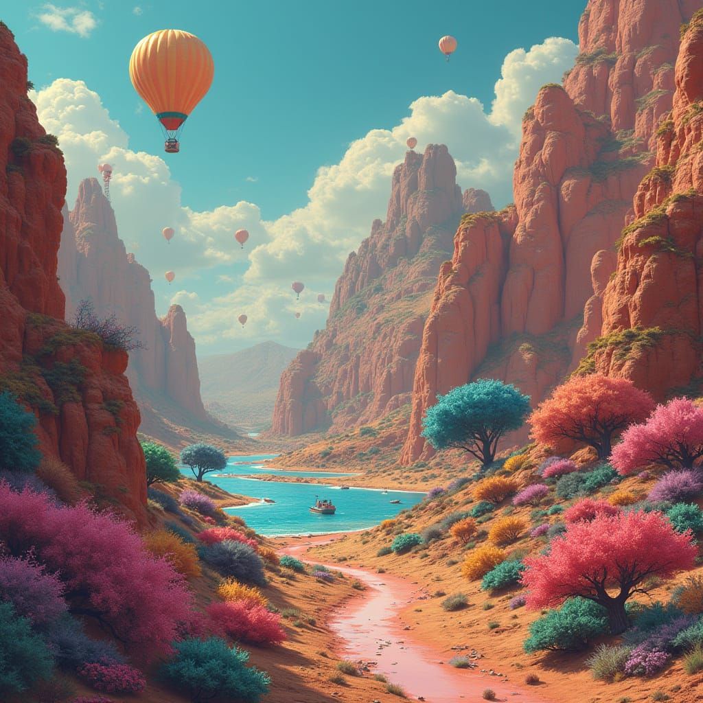 Surreal Warped Reality Landscape in Digital Art Style