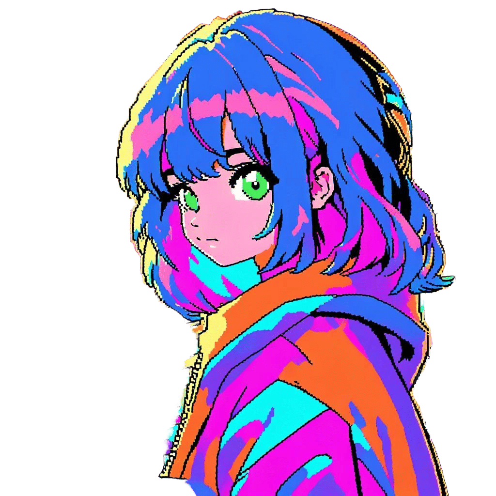 8-Bit Anime Key Visual Art