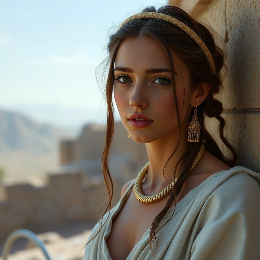 Classic Greek Goddess in Photorealistic Portrait