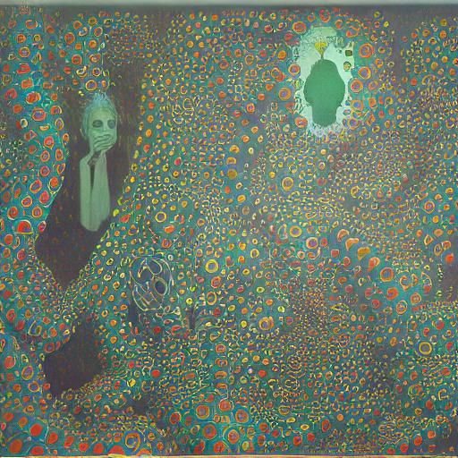 Surreal Fusion: Pointillism Meets Dark Whimsy