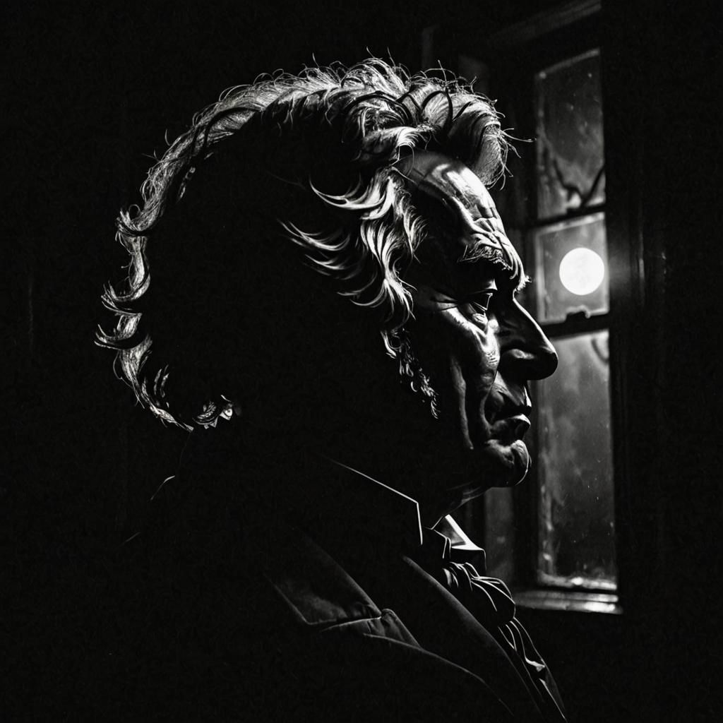 Silhouette of Beethoven's head