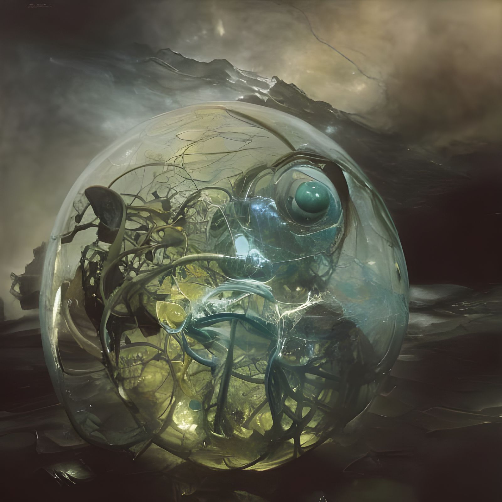 Celestial Ringed Planet with God Rays Painting