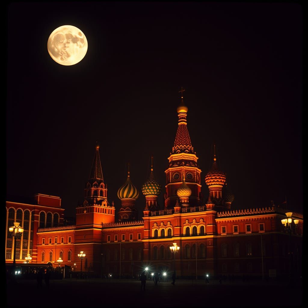 Epic Full Moon Illuminates Historic Red Square in Cinematic ...