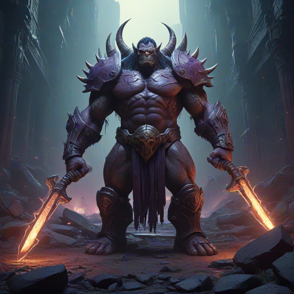 Cybernetic Warlords in Dark Fantasy Style