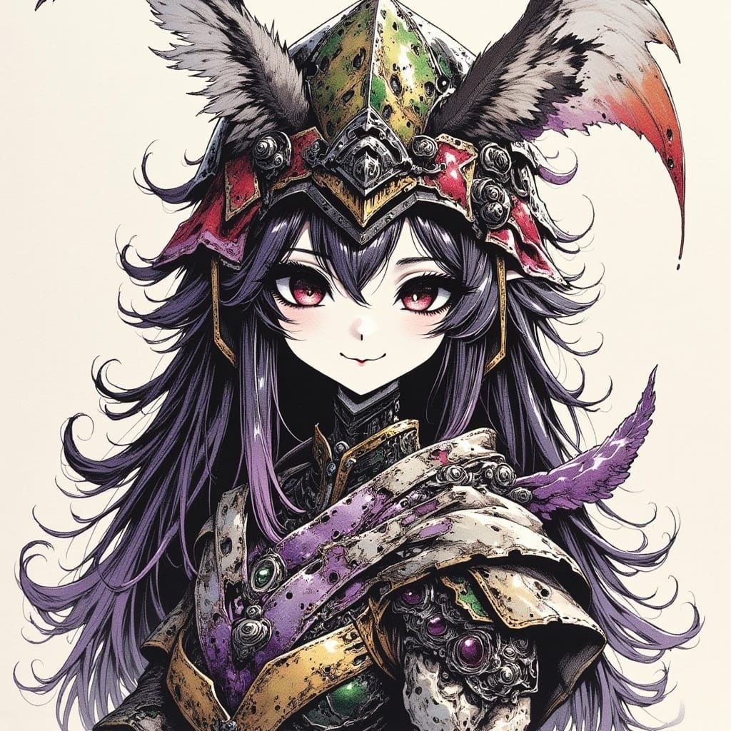 Adorable Yandere Girl Warrior in Bio-Mecha