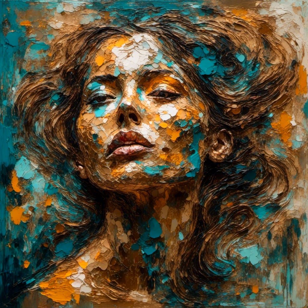 Expressive Woman Portrait in Figurative Expressionism Style