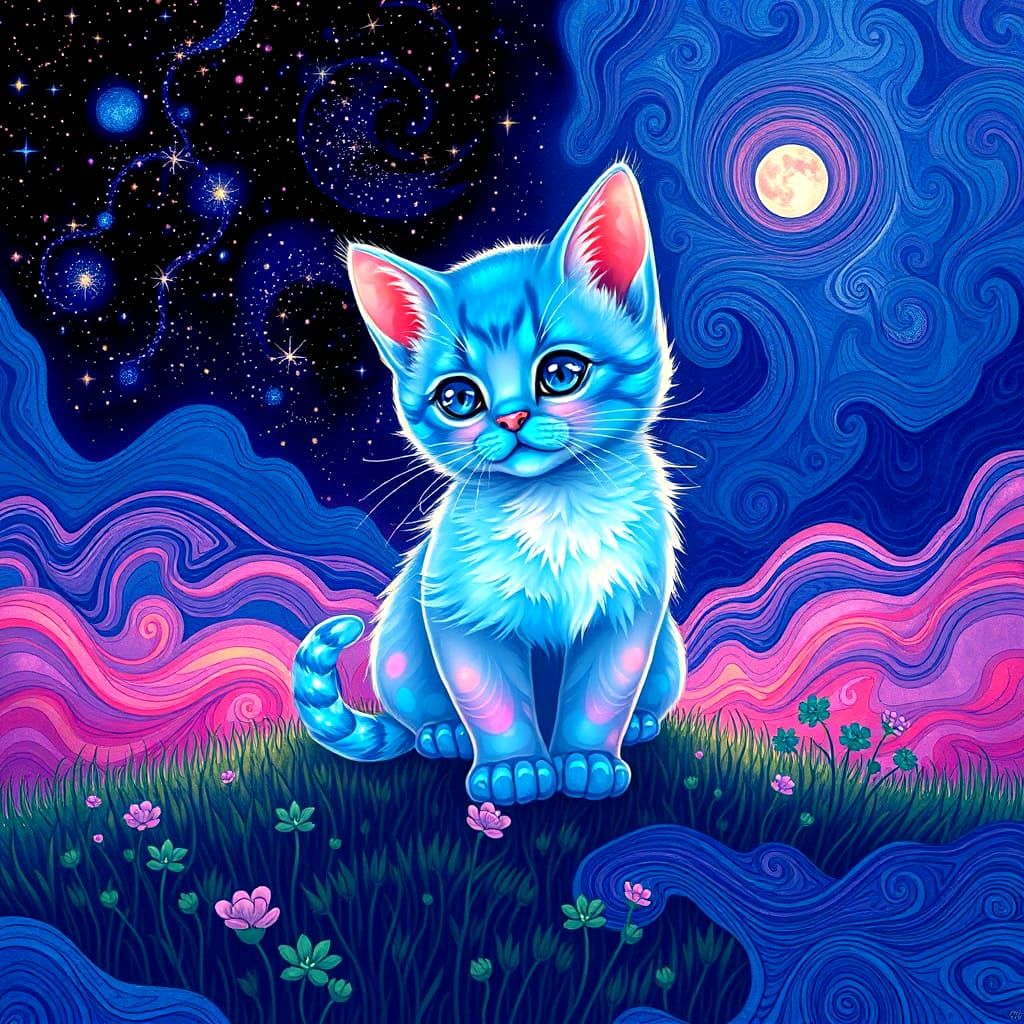 Sternenkind-Kätzchen - blau-rosa, Aura Soma B20