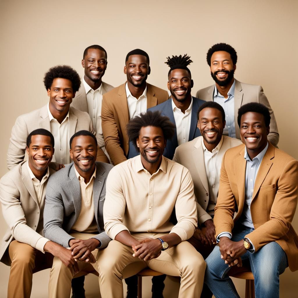 African American Men's Portrait in Classic Film Style