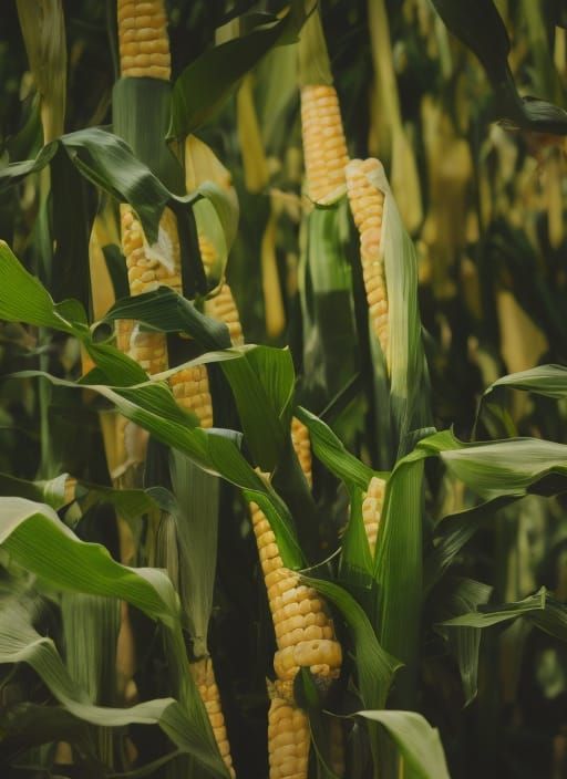 Surreal Corn Kernel Forest Landscape