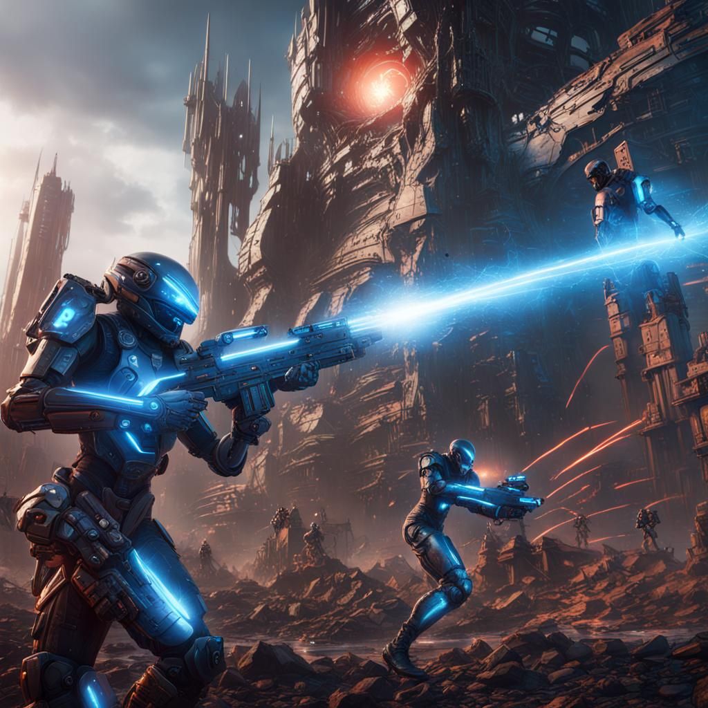 Cyberpunk Battle: Cyber Warrior vs Biotic Force