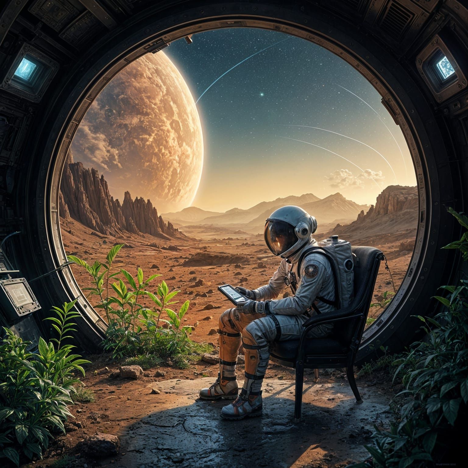 Astronaut Cultivates Alien Plants in Mars Bio-Lab