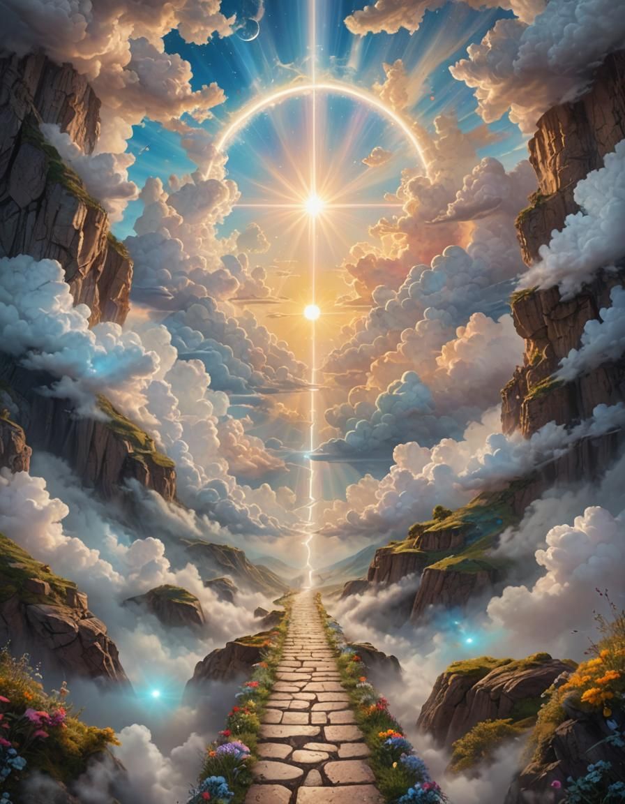 Ethereal Road to Heaven: Cosmic Illustration