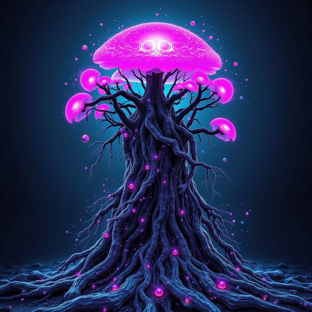<lora:Glitch n Errorcore:1.0>  jellyfish tree