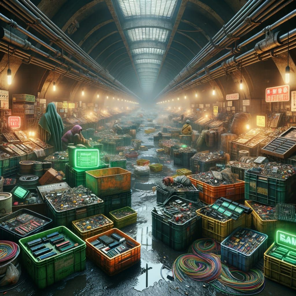 Underground Market in Old Subway Station