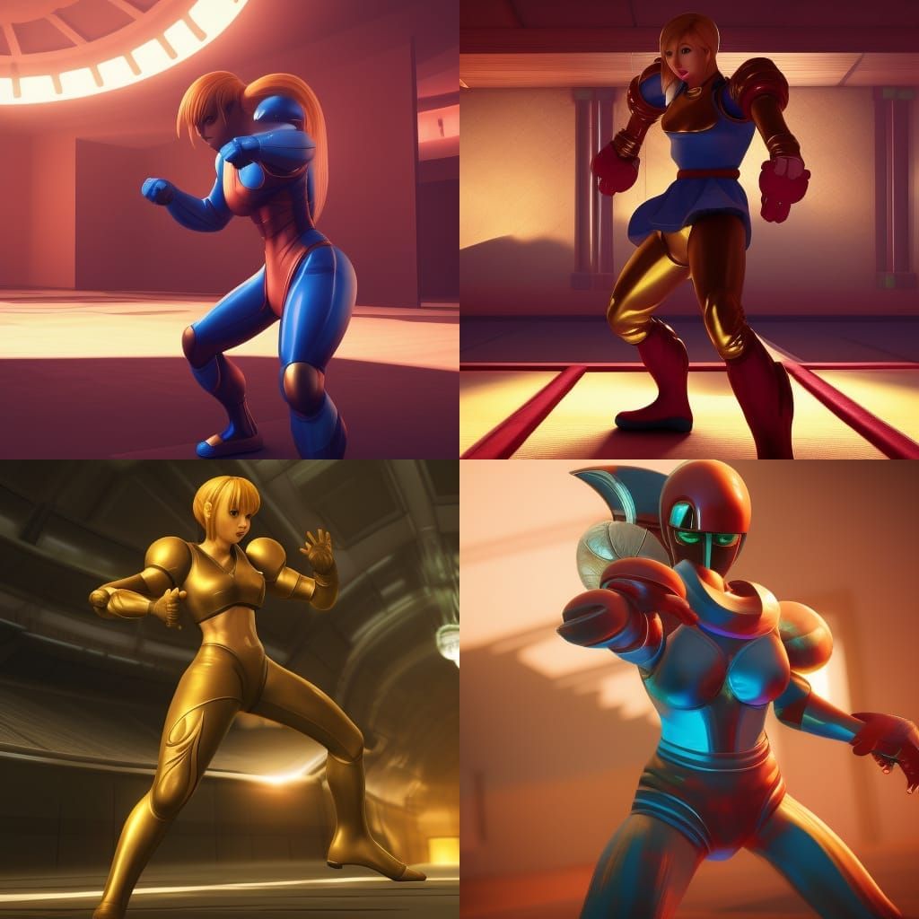 Samus Aran Dojo Kung Fu in 3D Game Style