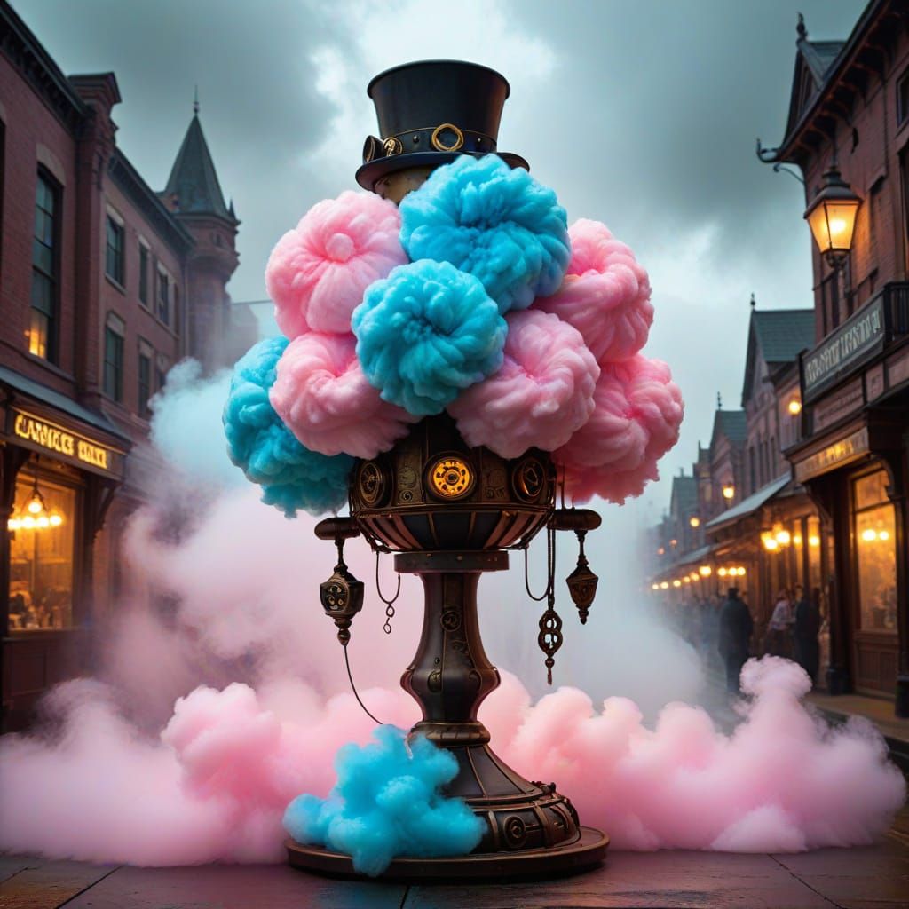 Mysterious Steampunk Cotton Candy Confection