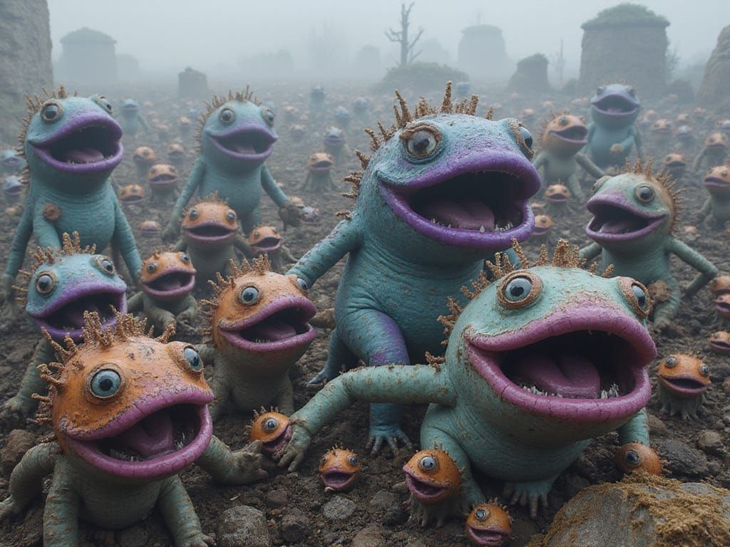 Bizarre Organic Entities in an Alien Landscape