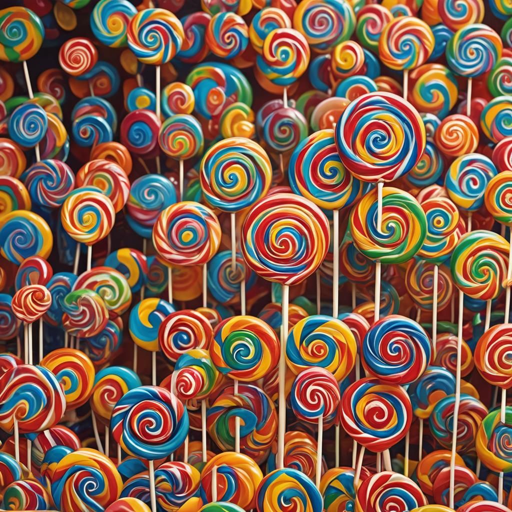Vibrant Pop Art Lollipop in a Candy Shop
