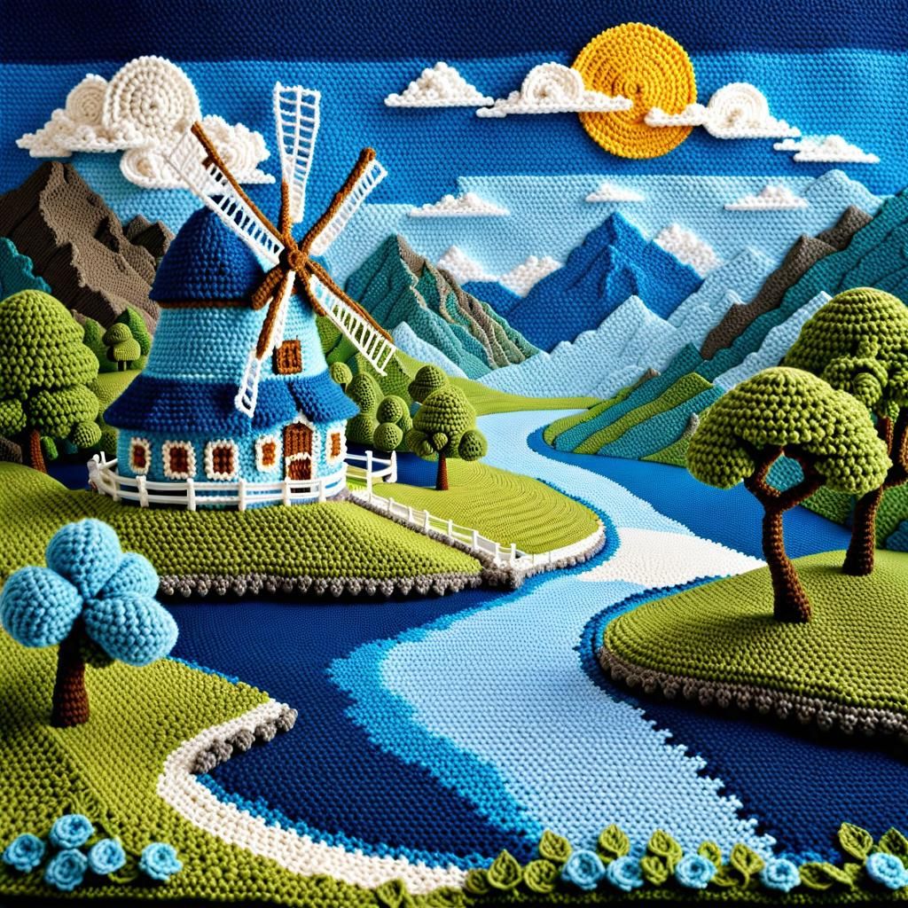 Crochet landscape