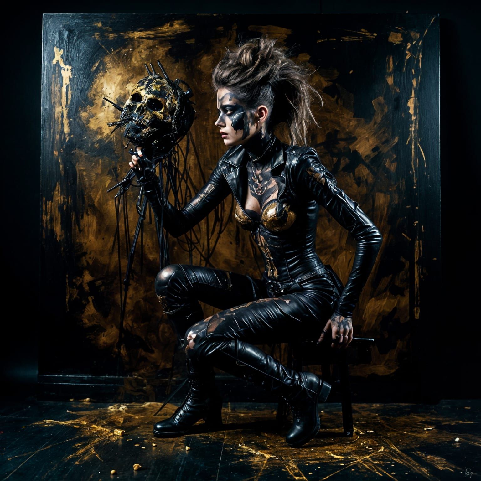 Female Astral Punk in Cyber Gothica Style