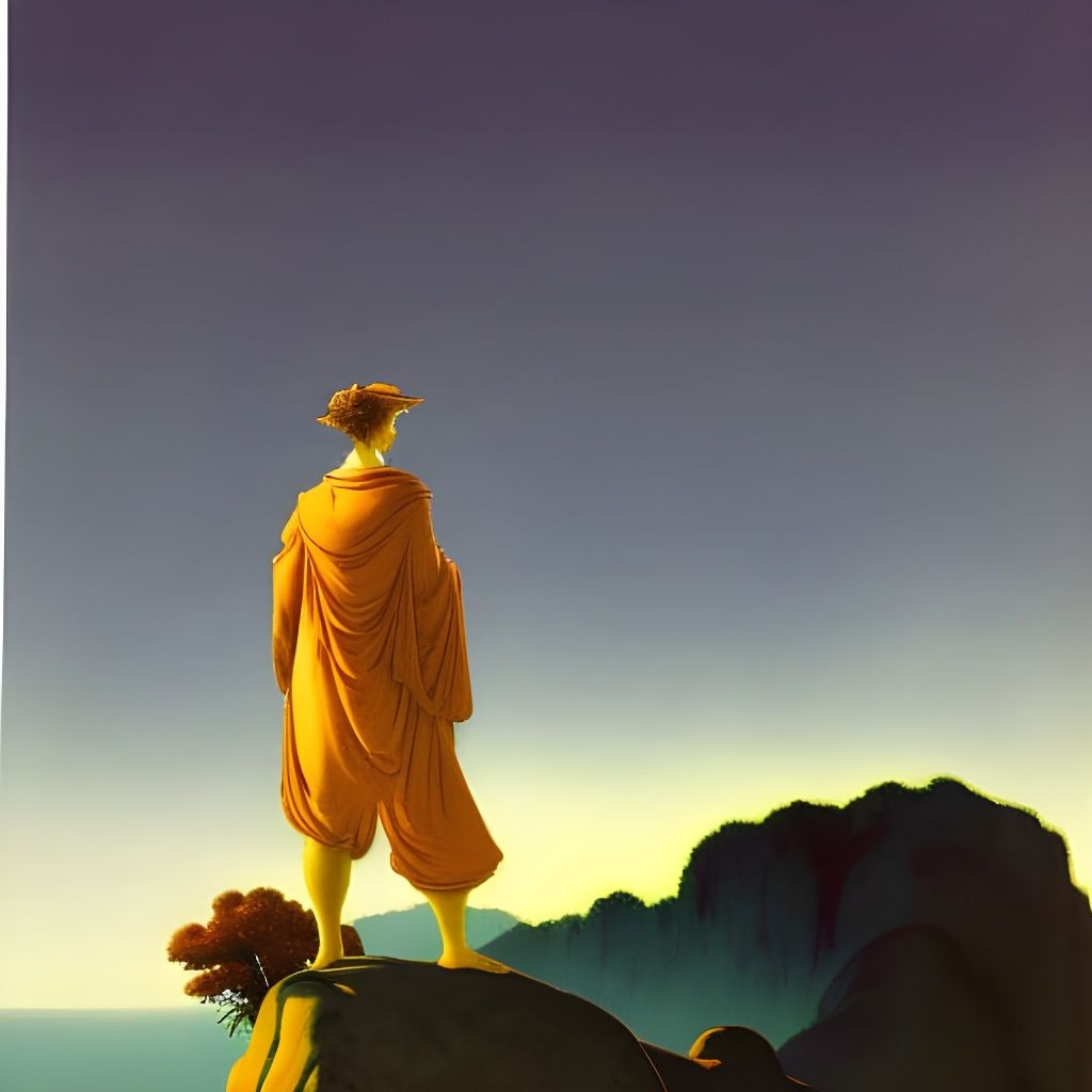 Wanderer Above the Sea of Fog in Parrish Style