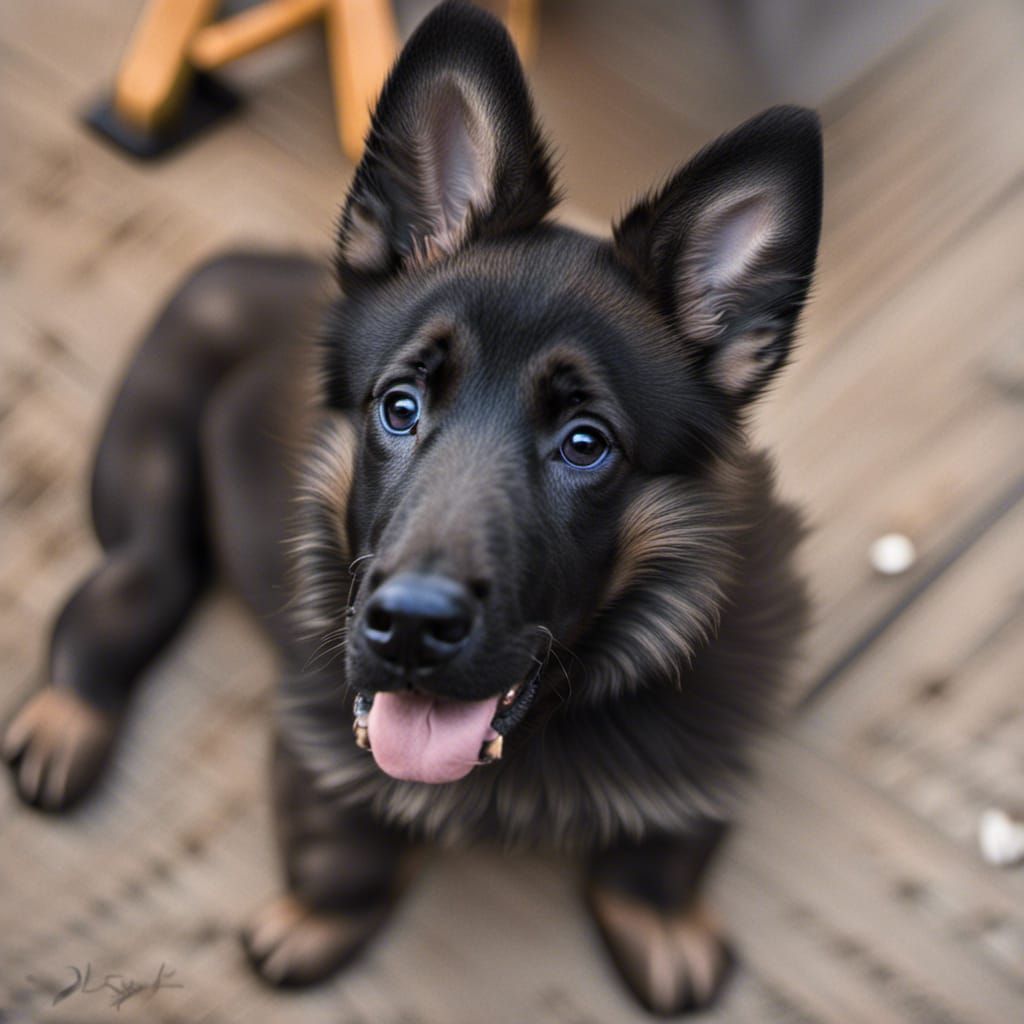 Dark Sable German Shepherd Puppy Portrait