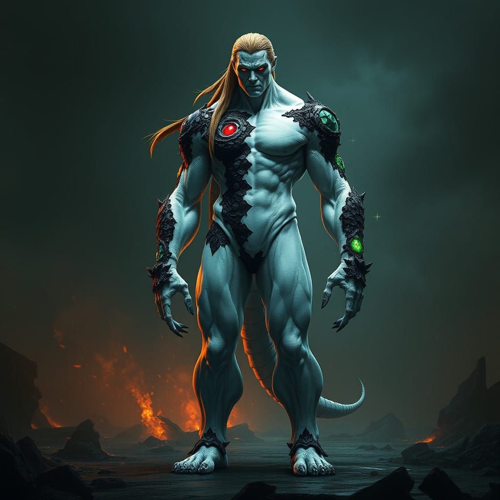 Monstrous Humanoid Figure in Dark Fantasy Style